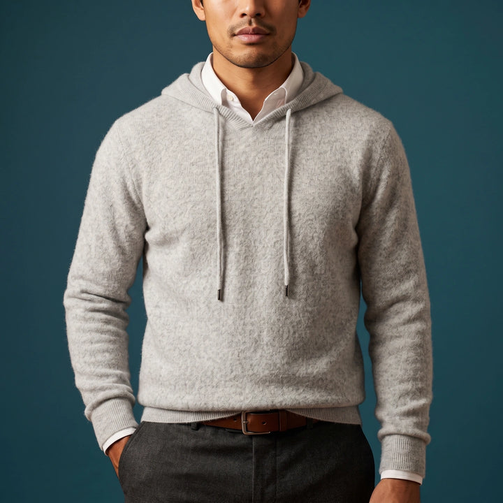 Oswin Soft Knit Pullover Hoodie - Gray
