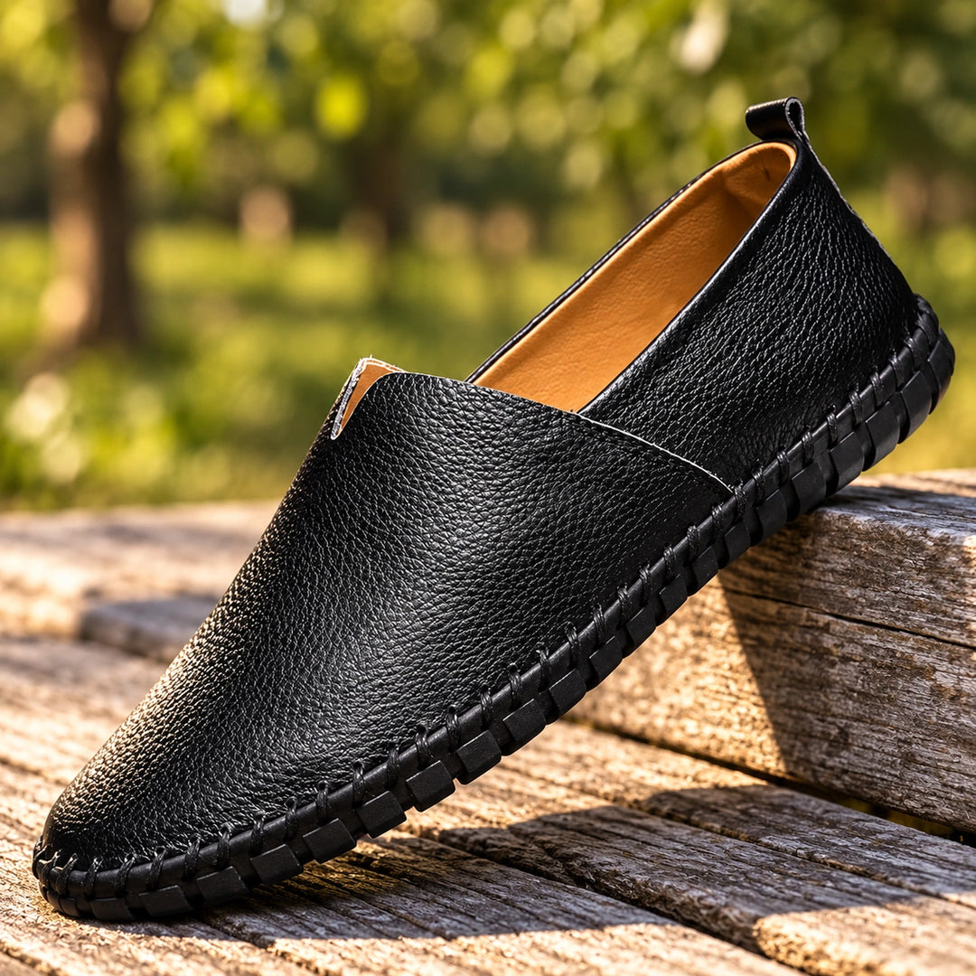 Otis Soft Pebbled Vegan Leather Loafers - Black