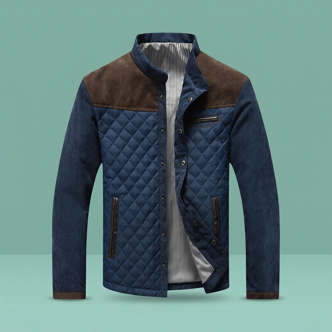 Philippe Diamond Quilted Corduroy Sleeve Jacket - Brown