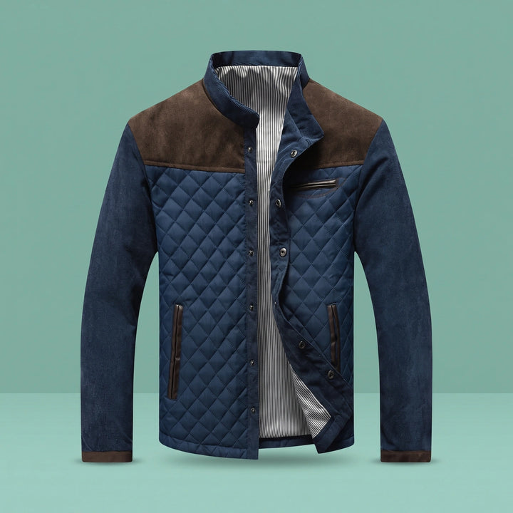Philippe Diamond Quilted Corduroy Sleeve Jacket - Brown