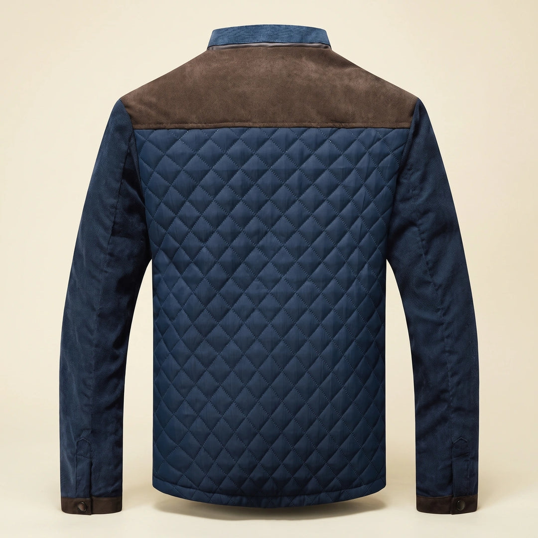 Philippe Diamond Quilted Corduroy Sleeve Jacket - Brown