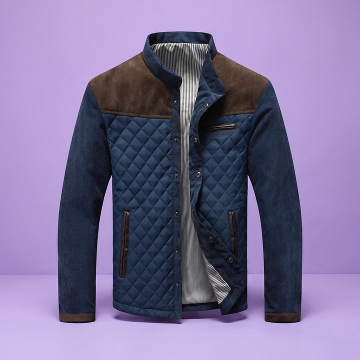 Philippe Diamond Quilted Corduroy Sleeve Jacket - Brown