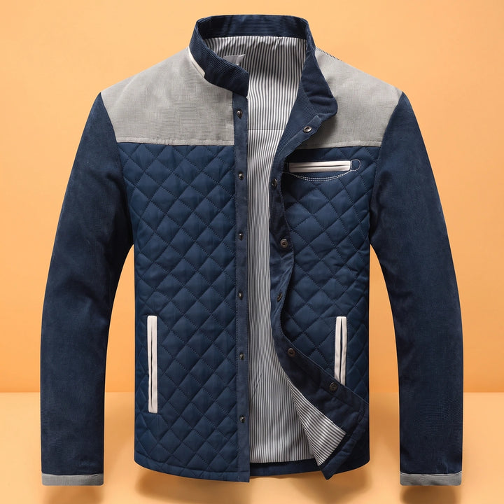 Philippe Diamond Quilted Corduroy Sleeve Jacket - Gray