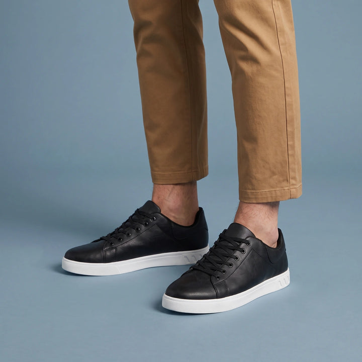 Reed Vegan Leather Court Sneakers - Black