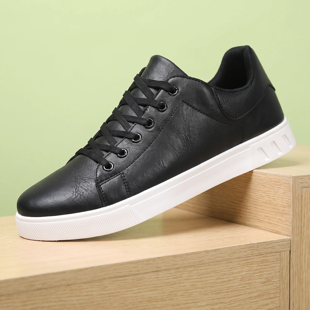 Reed Vegan Leather Court Sneakers - Black