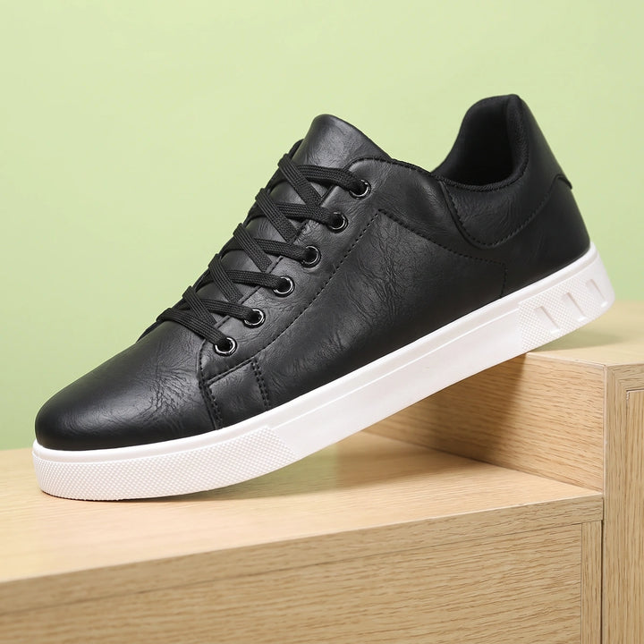 Reed Vegan Leather Court Sneakers - Black