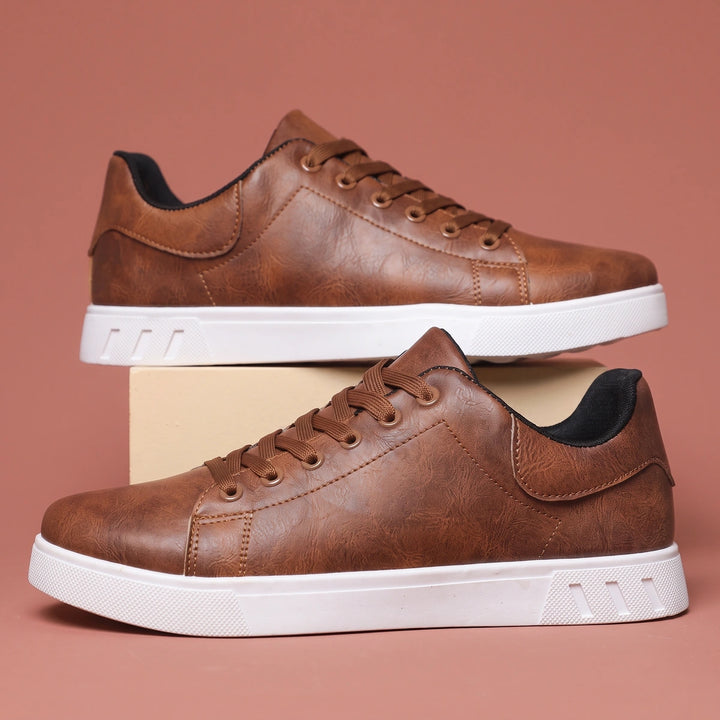 Reed Vegan Leather Court Sneakers - Brown