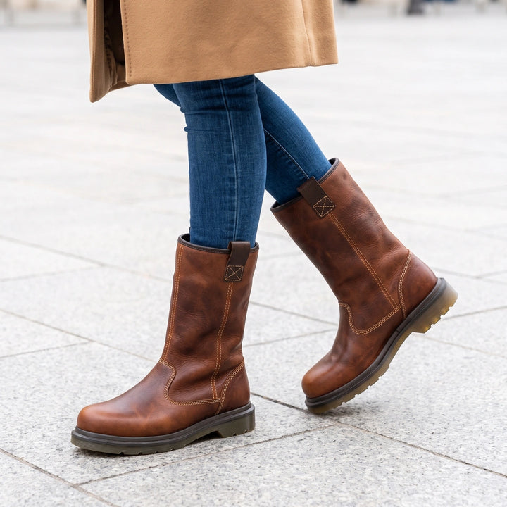 Marina Plush Lined Pull On Winter Boots - Brown