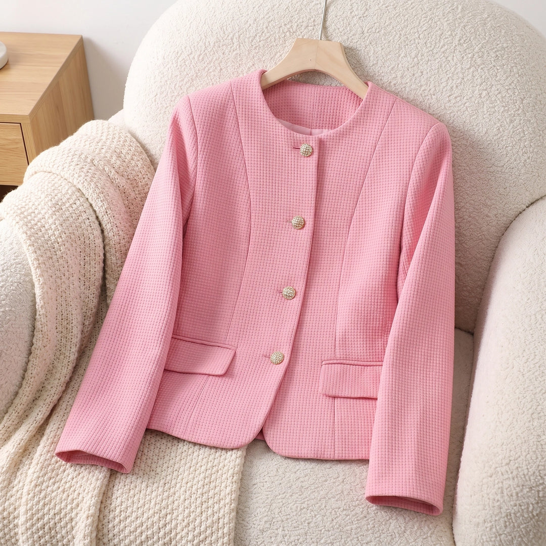 Salome Women's Jeweled Button Jacket - Pink