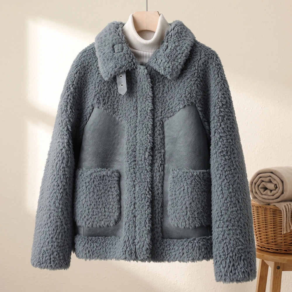 Elspeth Women's Sherpa Fleece Jacket - Gray