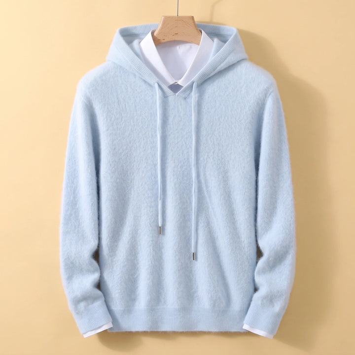 Remus Cashmere Hooded Pullover Sweater - Blue