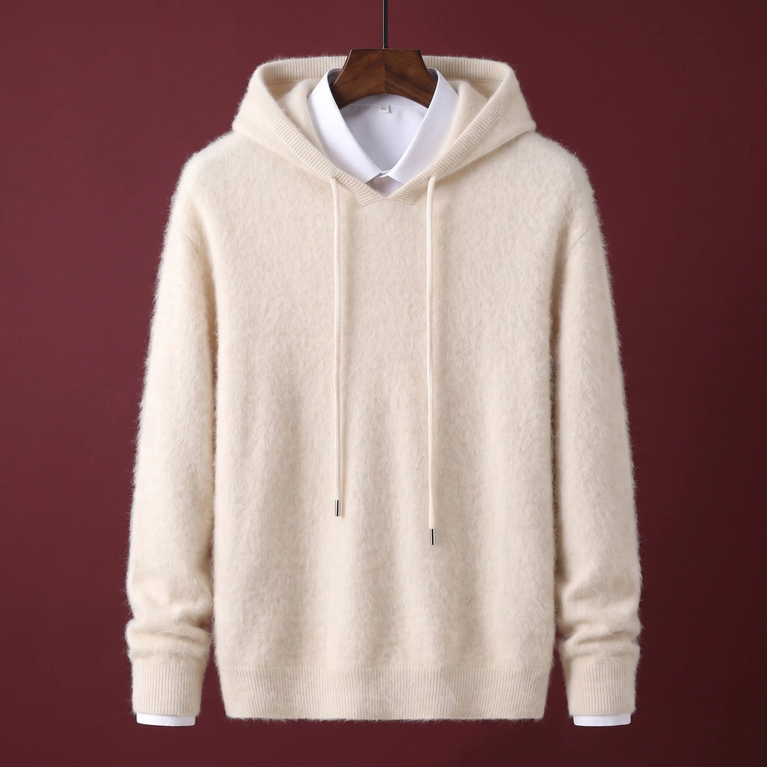 Remus Cashmere Hooded Pullover Sweater - Cream