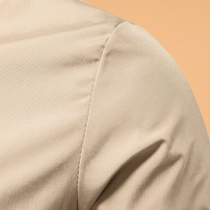 Roger Varsity Rib Twill Bomber Jacket - Beige