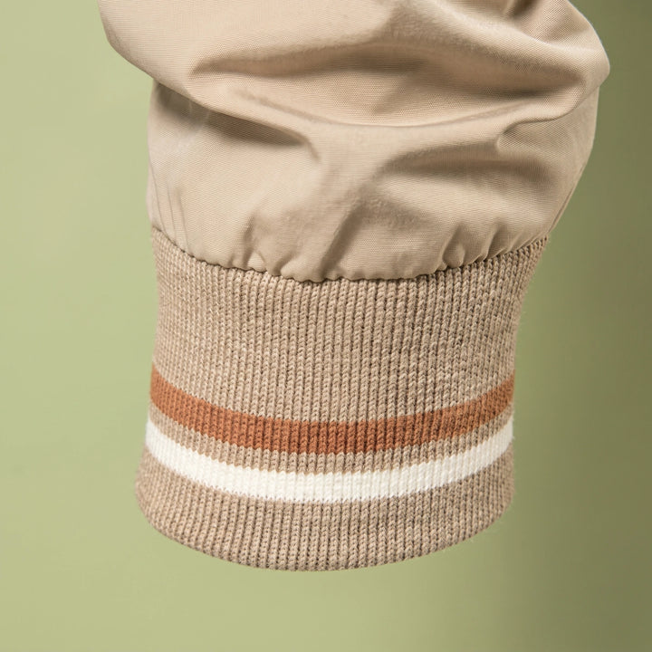 Roger Varsity Rib Twill Bomber Jacket - Beige