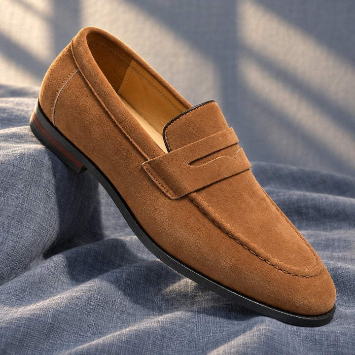 Ryan Suede Penny Loafers - Brown