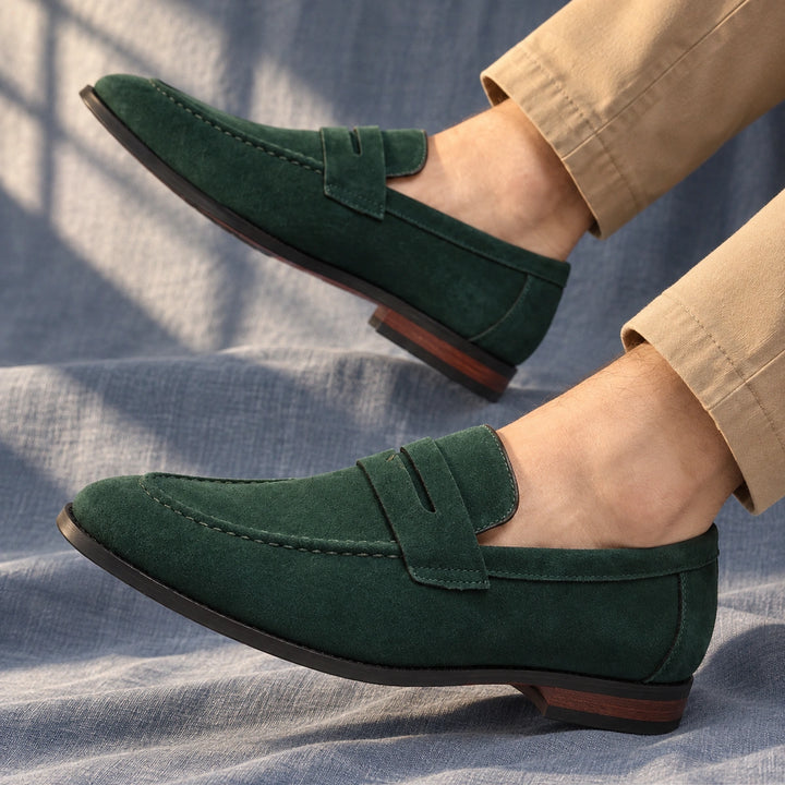 Ryan Suede Penny Loafers - Green