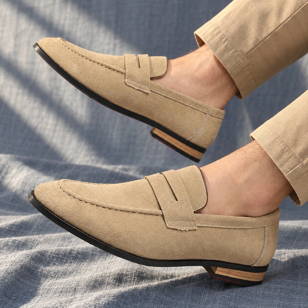 Ryan Suede Penny Loafers - Sand