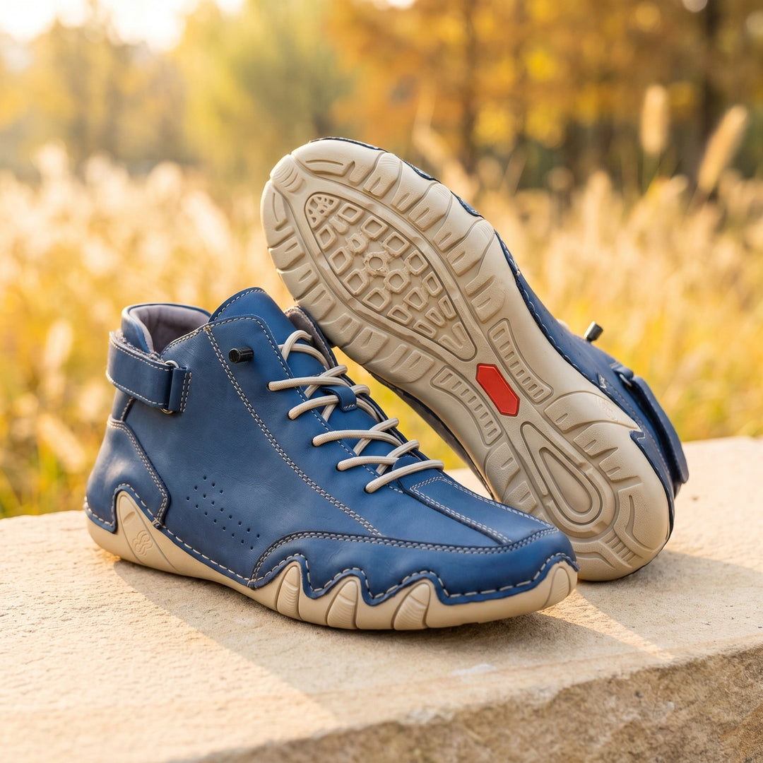 Severin Genuine Leather Wavy Sole High Tops - Blue