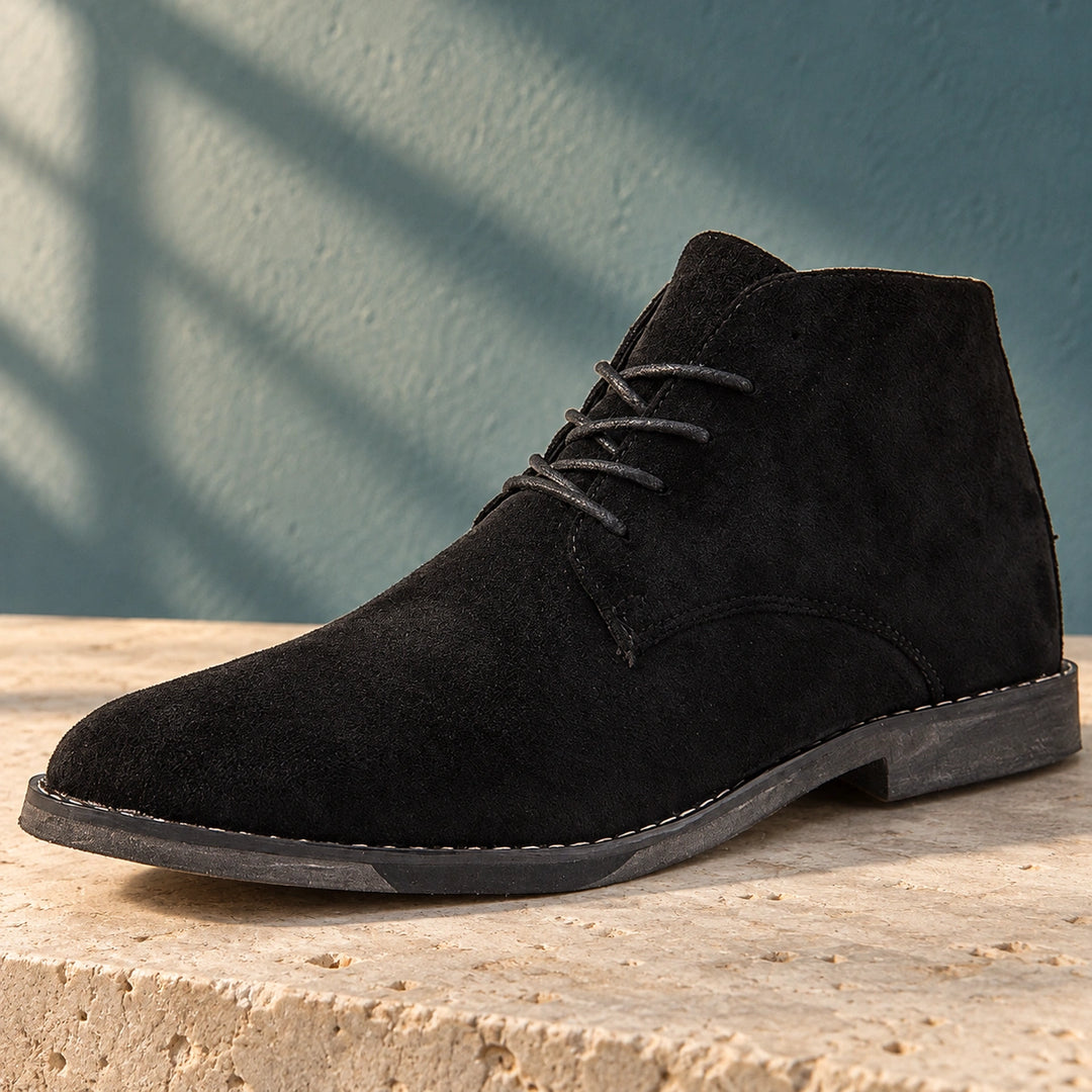 Silvester Suede Lace Up Chukka Boots - Black