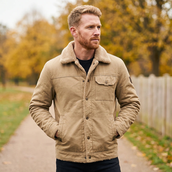 Ulric Sherpa Collar Field Jacket - Khaki