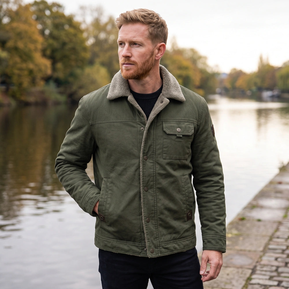 Ulric Sherpa Collar Field Jacket - Olive