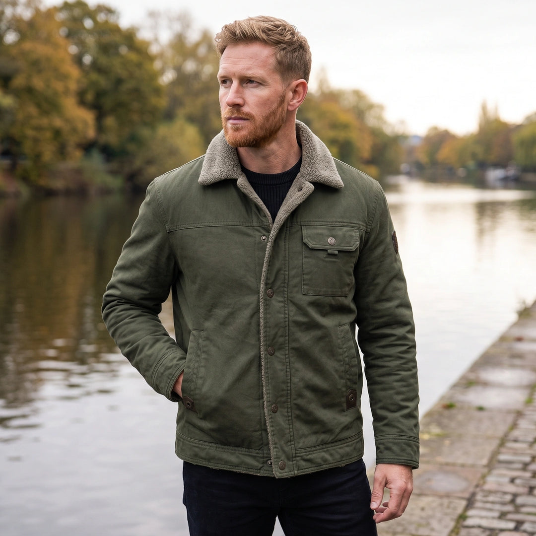 Ulric Sherpa Collar Field Jacket - Olive