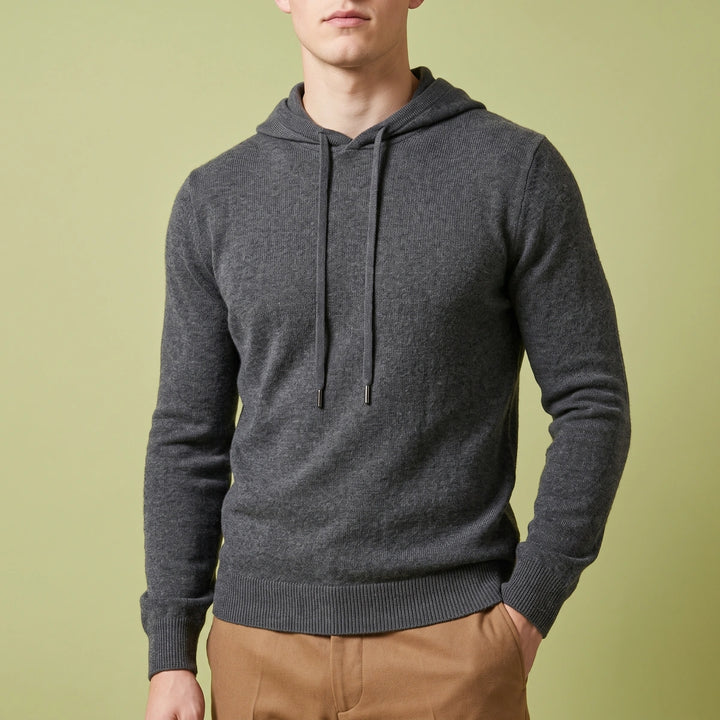Ulrich Fine Merino Wool Drawcord Hoodie - Gray