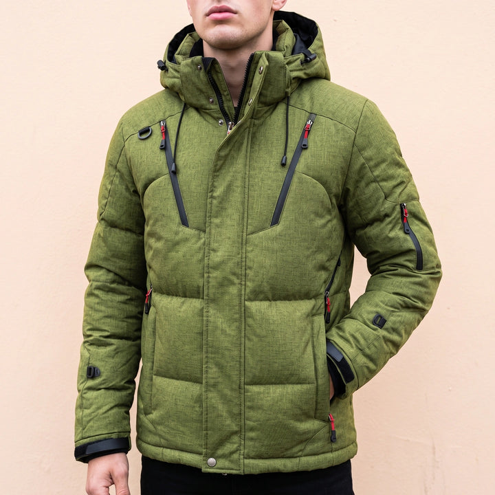 Victor Hooded Oversized Winter Puffer Jacket - Olive