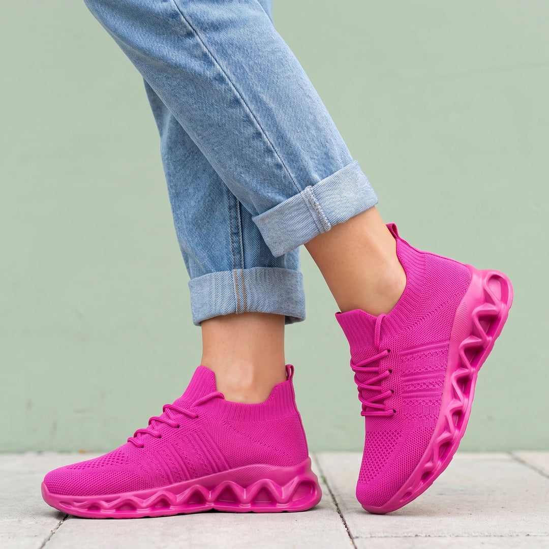 Vivica Cushioned Knit Sock Sneakers - Pink