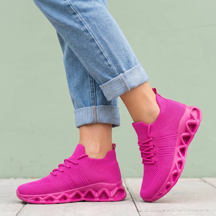 Vivica Cushioned Knit Sock Sneakers - Pink