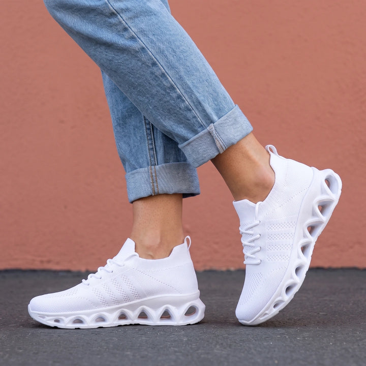 Vivica Cushioned Knit Sock Sneakers - White