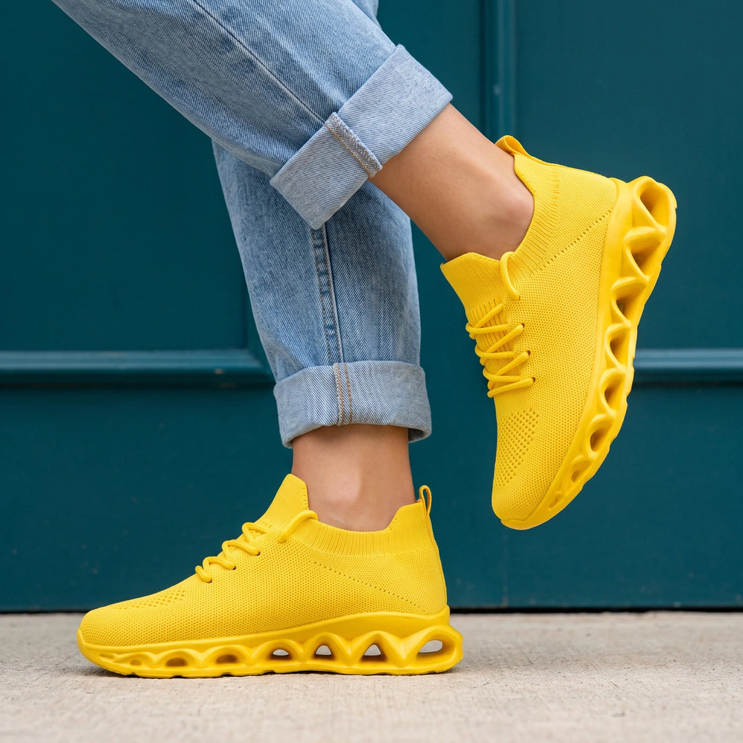 Vivica Cushioned Knit Sock Sneakers - Yellow