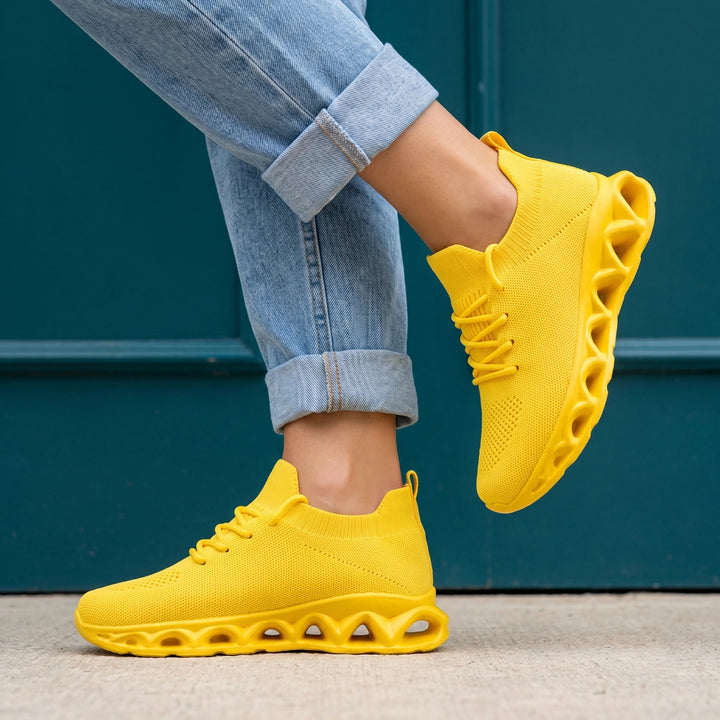 Vivica Cushioned Knit Sock Sneakers - Yellow