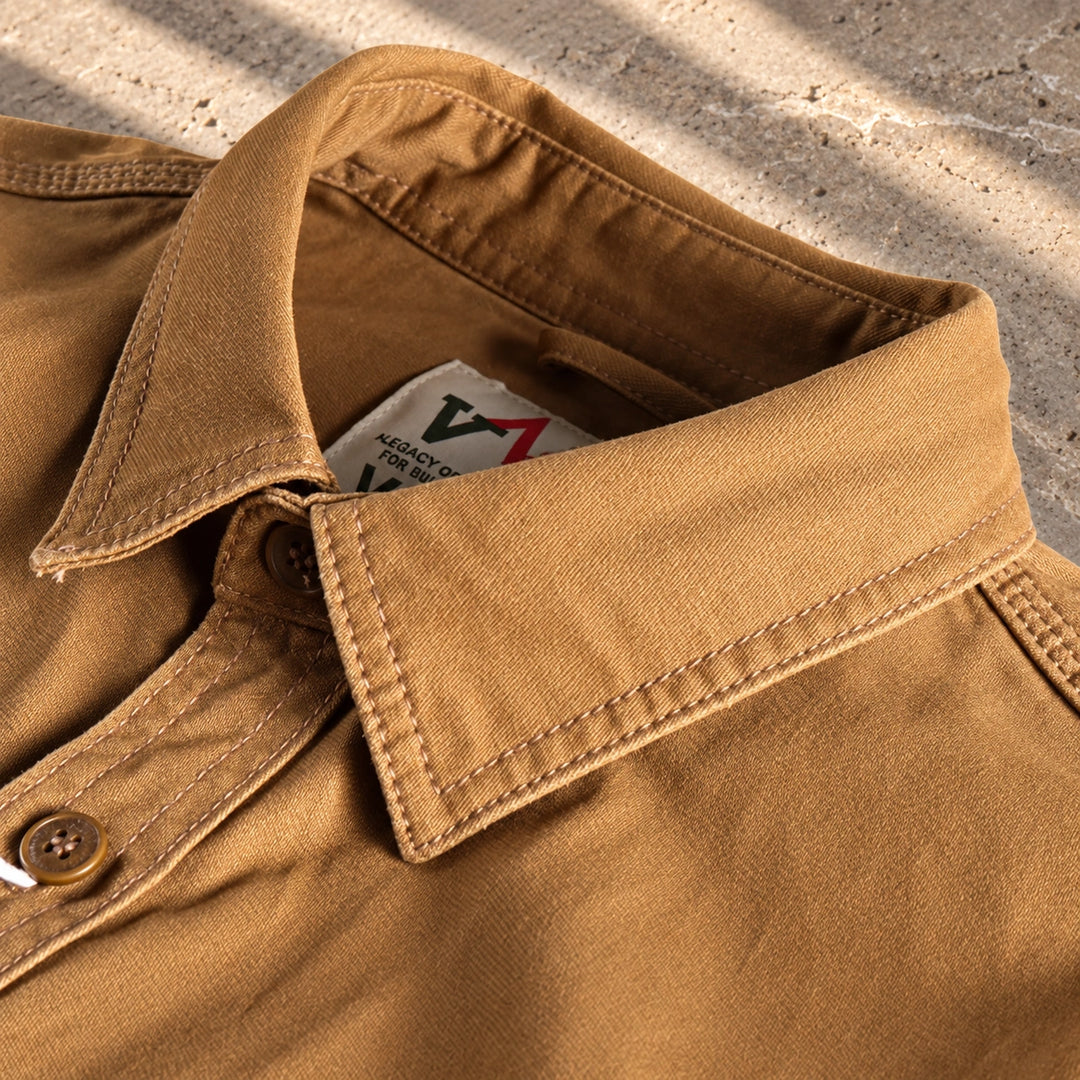 Walker Washed Cotton Utility Shirt - Khaki