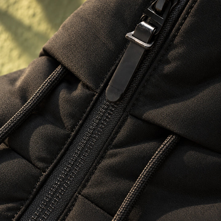 Warren Quilted Hooded Puffer Jacket - Black