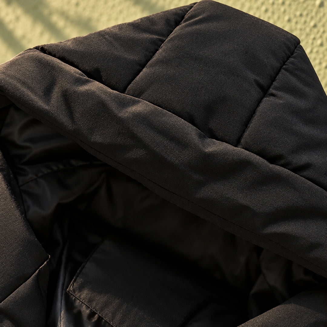 Warren Quilted Hooded Puffer Jacket - Black
