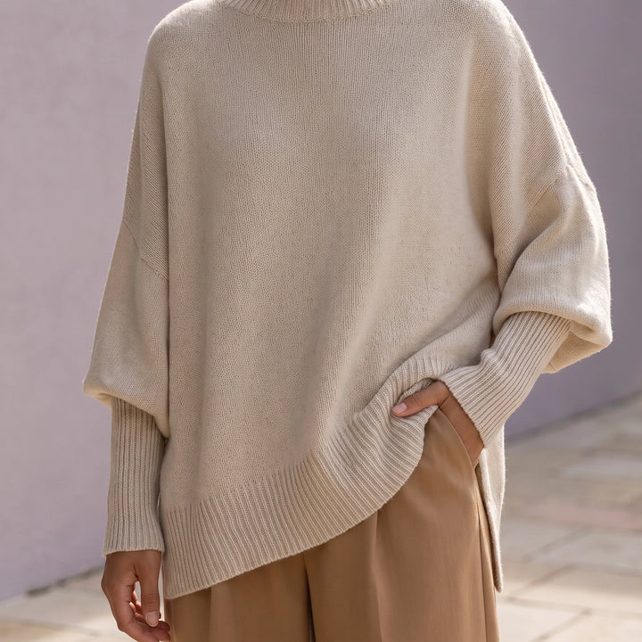 Zara Batwing Knit Pullover - Beige