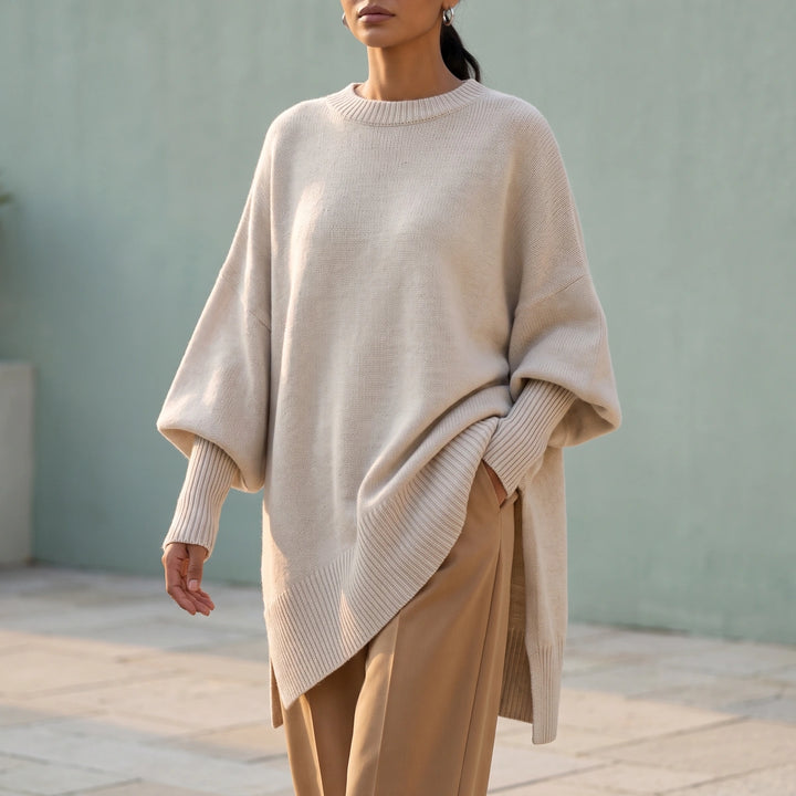 Zara Batwing Knit Pullover - Beige