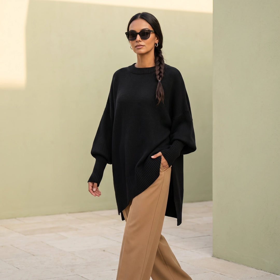 Zara Batwing Knit Pullover - Black
