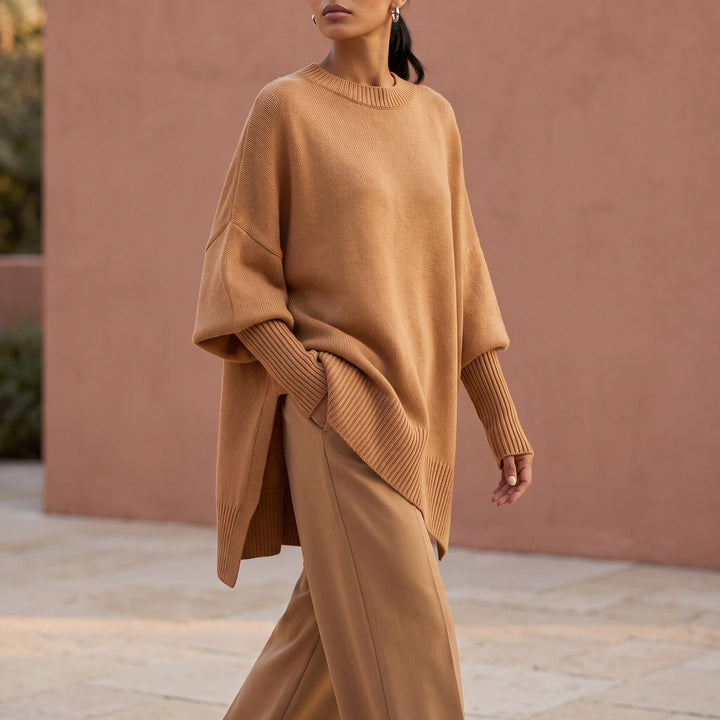 Zara Batwing Knit Pullover - Caramel