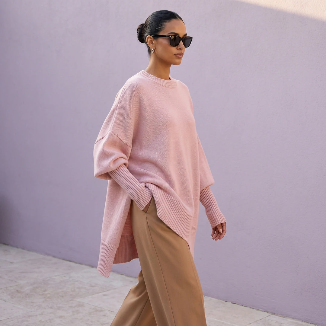 Zara Batwing Knit Pullover - Pink
